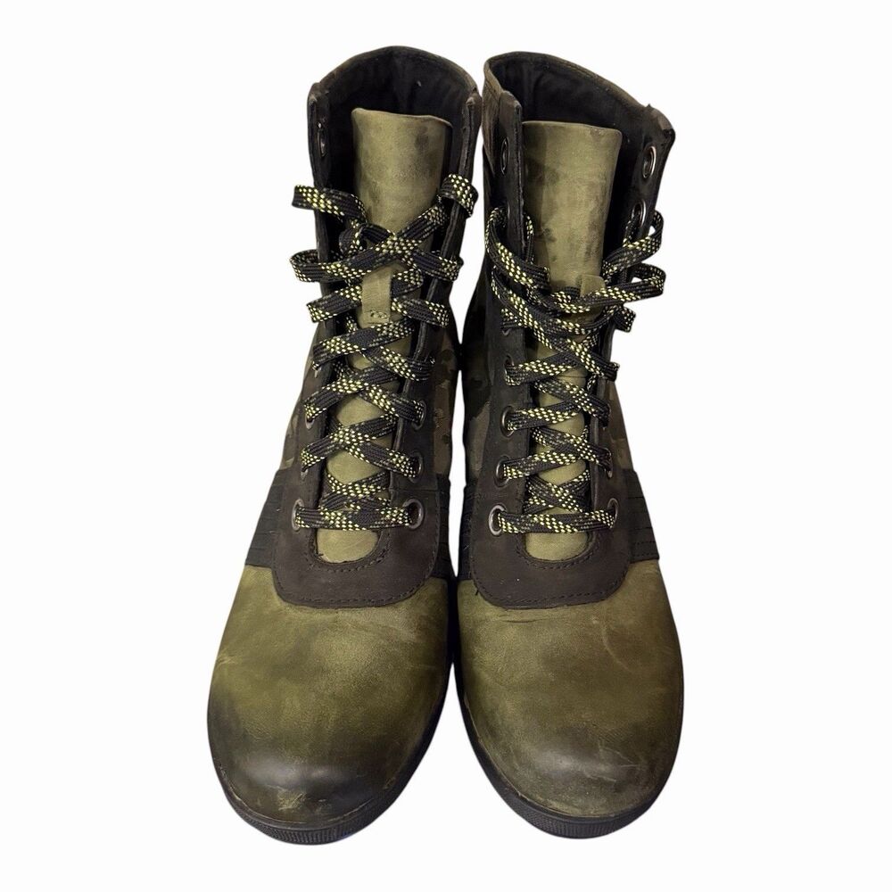 Sorel Lexie Hidden Wedge Ankle Boots Booties Green Camo  Womens Size 7.5 - Picture 3 of 8